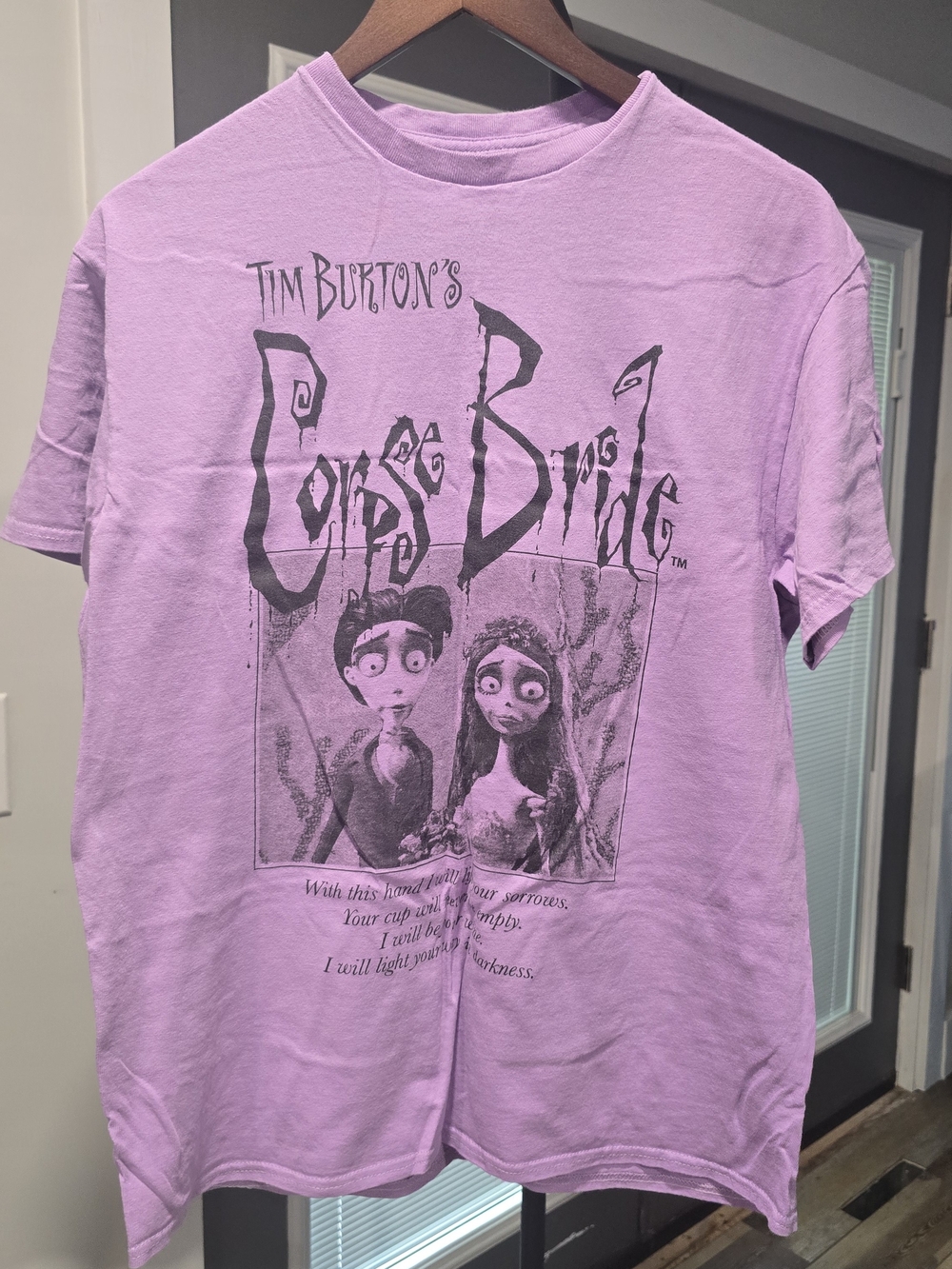 Tim Burton's Corpse Bride Graphic Tee Lavender Purple Size L